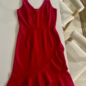 The Vanity Room Red Ruffled Midi Sundress